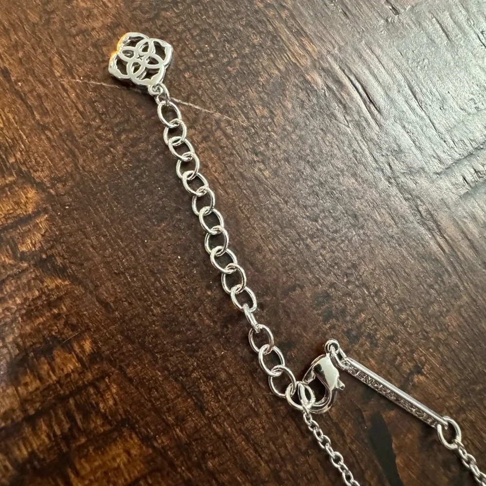 Kendra Scott Elegant Silver Ice Pink Stone Necklace - Picture 12 of 16